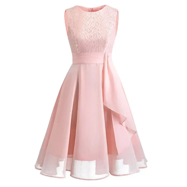 Drune | Elegantes Kleid mit Kurzen Ärmeln, Pailletten und Rüschen