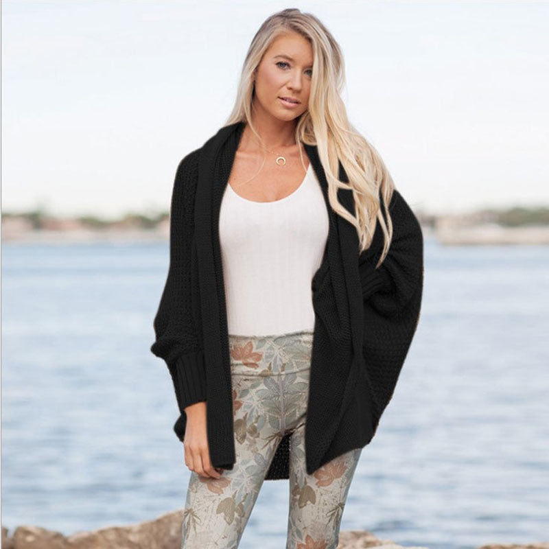 Damen kuschelige Strickjacke mit offenem Design Drune