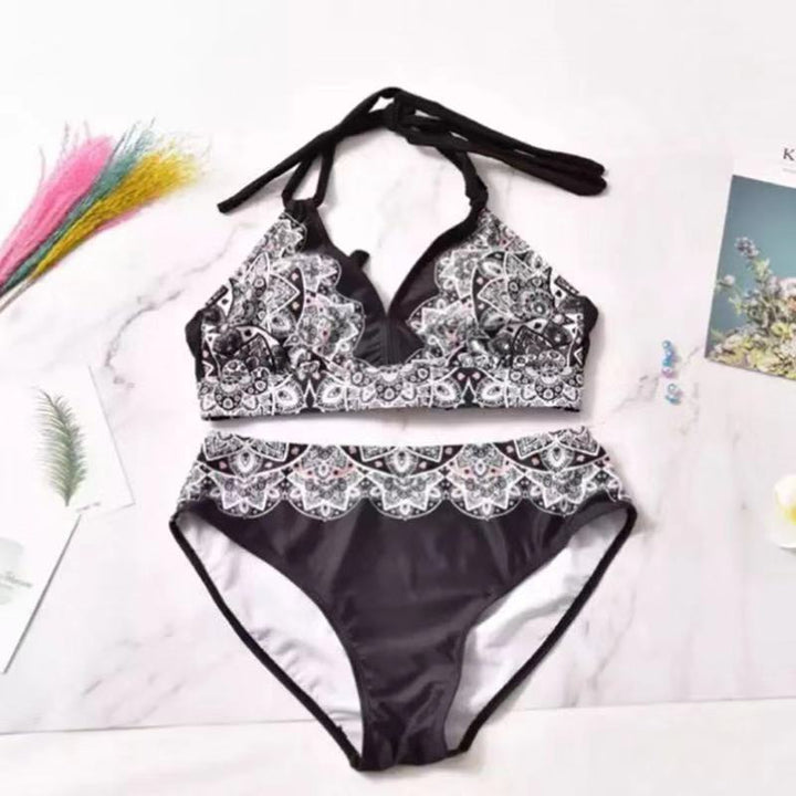 Damen Triangel-Bikini mit kontrastierenden Dessins Drune