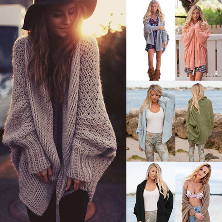 Damen kuschelige Strickjacke mit offenem Design Drune