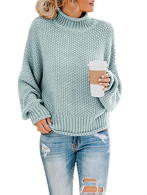 Damen Grobstrickpullover mit hohem Kragen und lässigem Schnitt Drune 1758151575