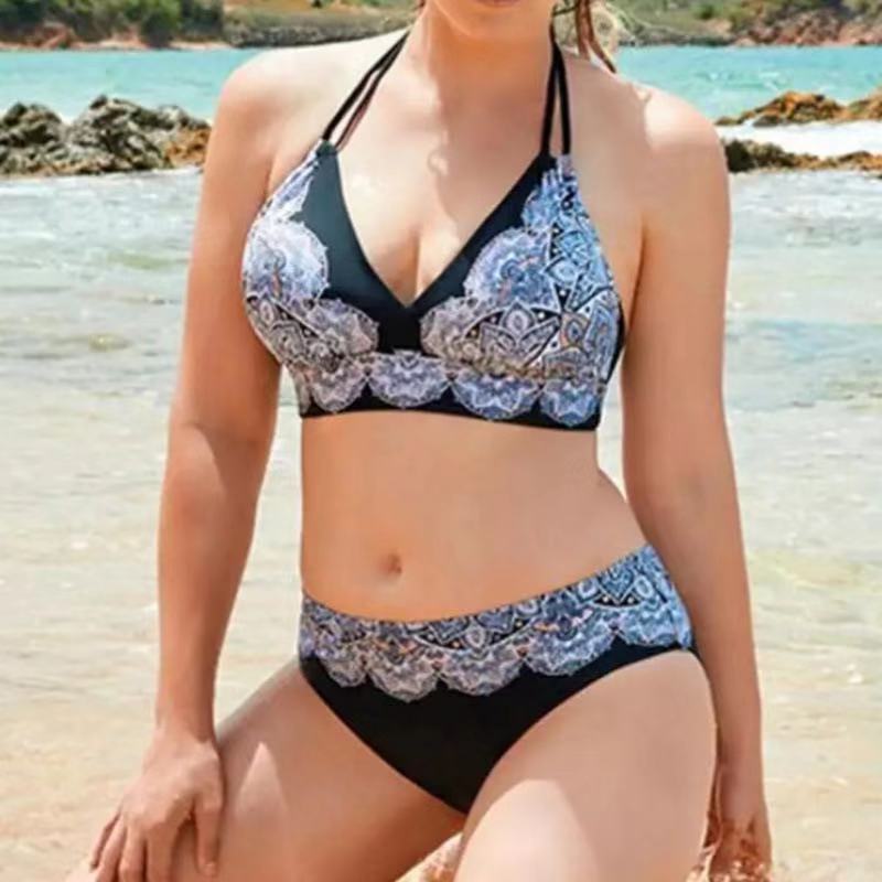 Damen Triangel-Bikini mit kontrastierenden Dessins Drune