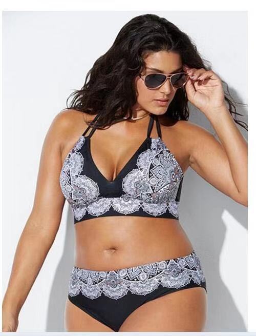 Damen Triangel-Bikini mit kontrastierenden Dessins Drune
