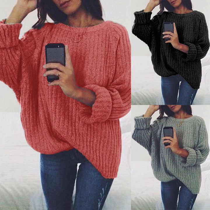 Damen Grobstrickpullover mit lockerer Passform und trendigem Rippenmuster Drune