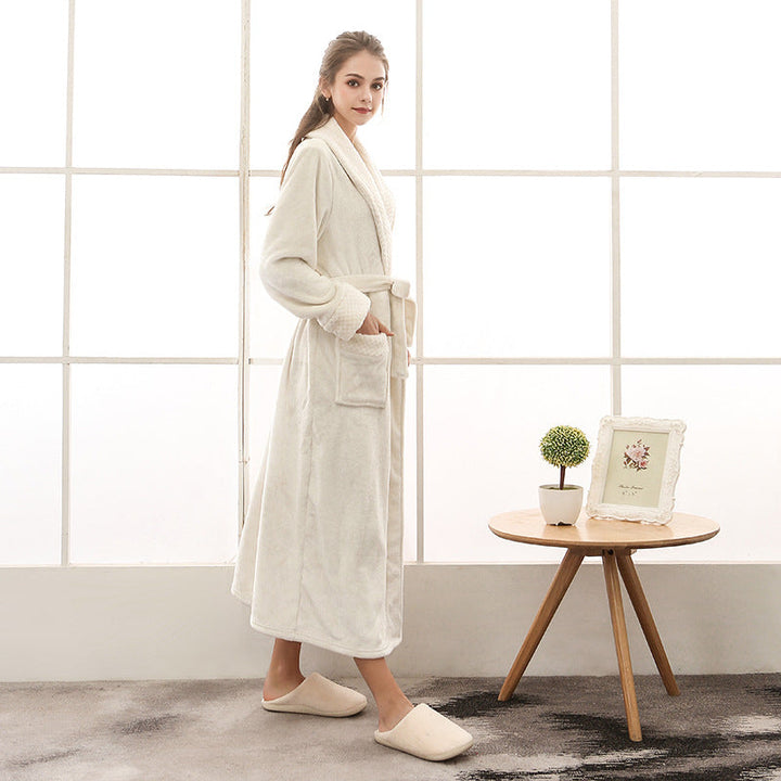 Drune | Eleganter Coral Fleece Flanell-Bademantel für Paare