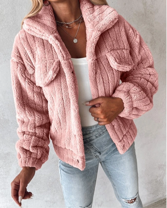 Drune | Damen Sherpa Knopf-Front Freizeitjacke