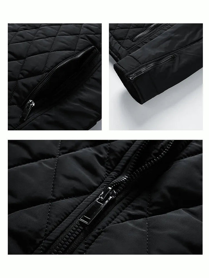 Drune | Gep Padded Jacke Diamant Gesteppt Stehkragen Reißverschluss Slim Fit