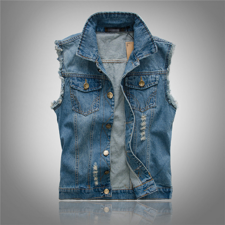 Drune Stylische Denim Weste für Herren