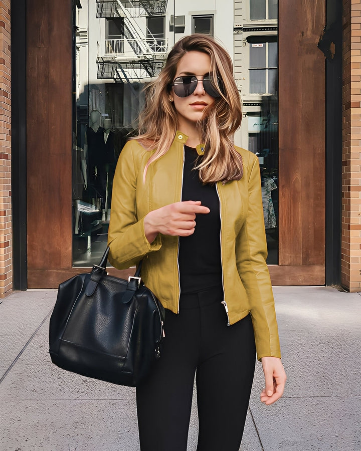 Drune | Stylische, Slim Fit Lederjacke für Frauen