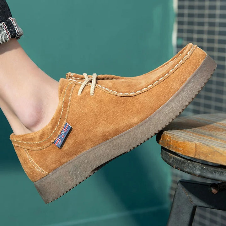 Drune | Schuhe Wildleder Robuste Gummisohle Bequeme Schnürung Lässiger Look