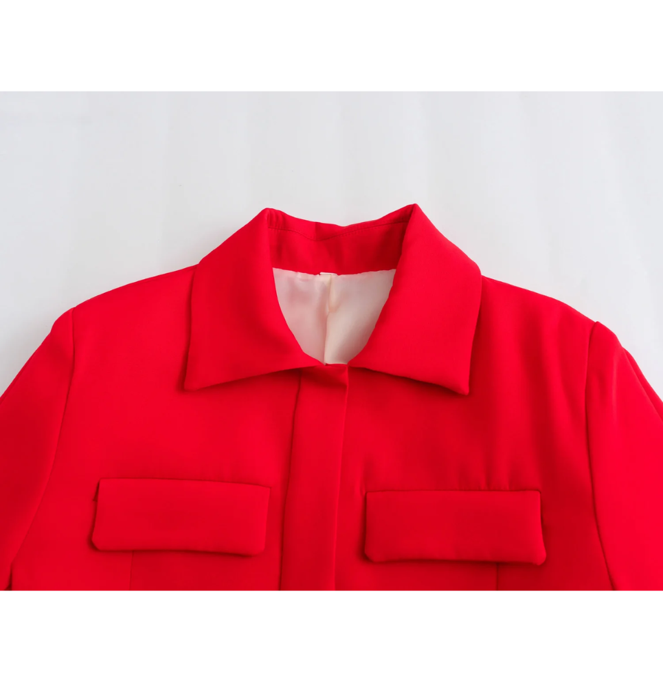 Drune | Bomberjack Damen Kurzjacke mit Vier Fronttaschen und Minimalistischem Design
