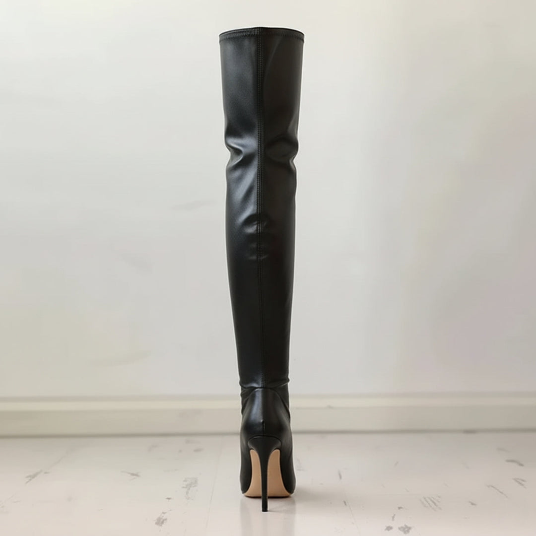 Drune | Overknee-Stiefel - Leder - Spitz zulaufend - Stiletto-Absatz - Elegante Passform