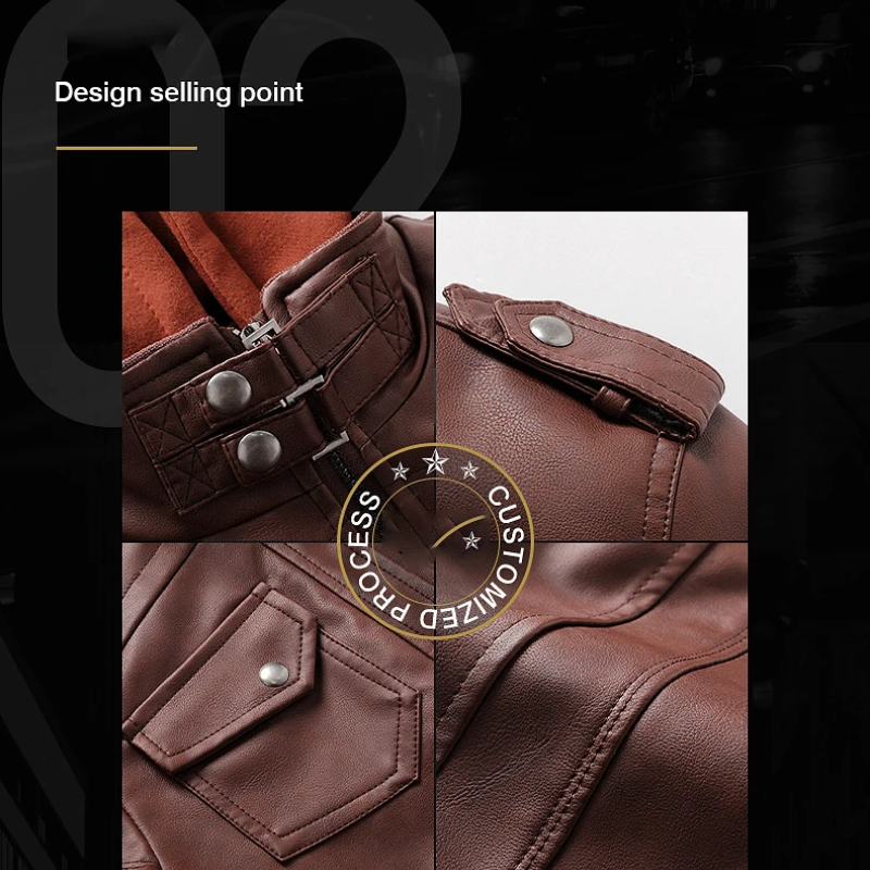 Drune | Lederjacke Herren Mit Reißverschluss, Klassische Jacke Aus Echtleder