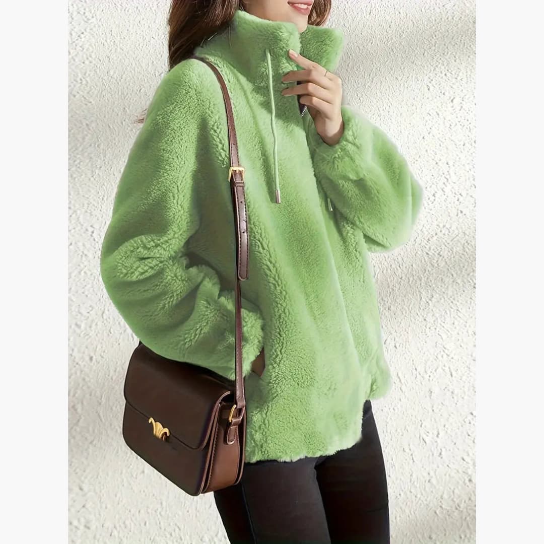 Drune | Damen Teddyjacke Warm Und Lässig Mit Reißverschluss