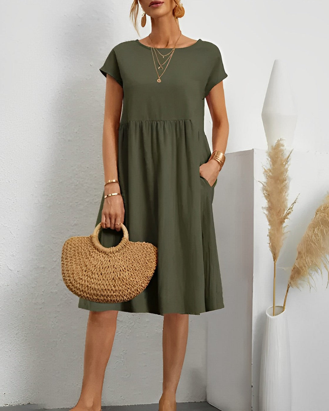 Drune | Midi-Kleid mit Seitentaschen