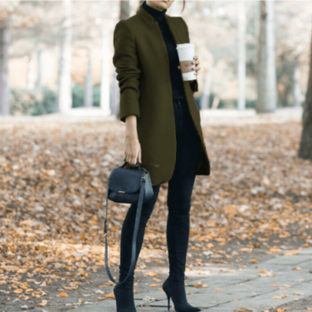 Drune | Longline Mantel - Offene Vorderseite - Taillierte Silhouette