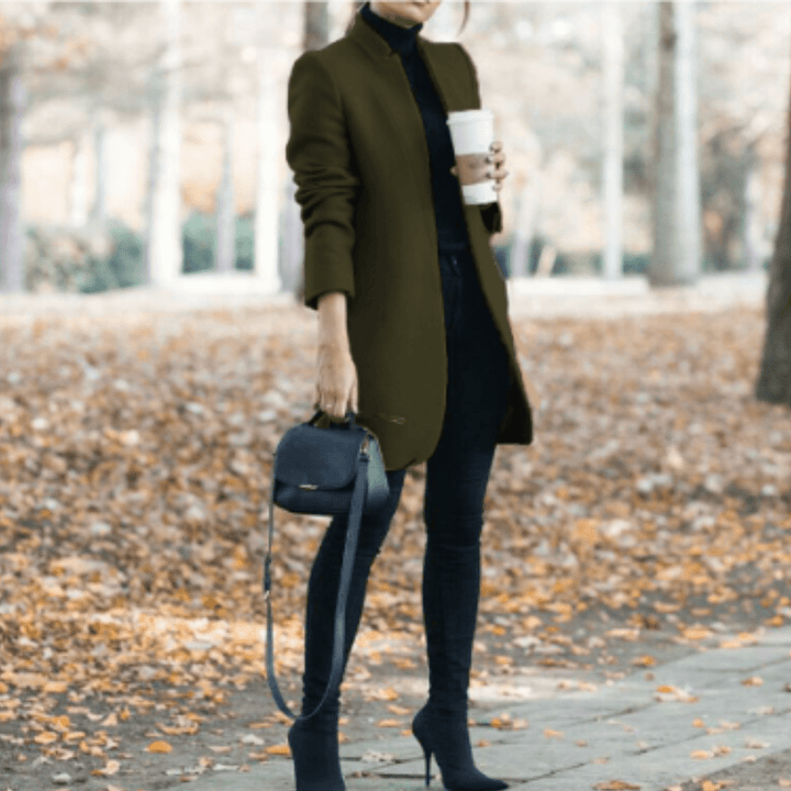 Drune | Longline Mantel - Offene Vorderseite - Taillierte Silhouette