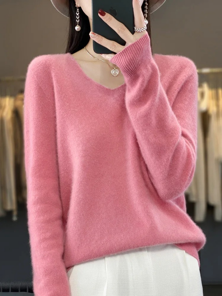 MonAmi V-Ausschnitt Leichtgewicht Kaschmir Pullover Damen