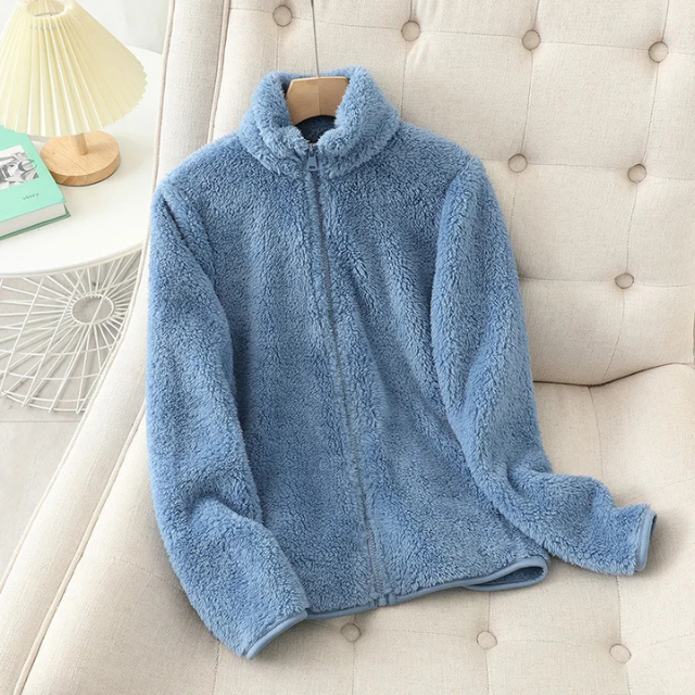 Drune | Weiche Sherpa Zip Up Hohe Kragenjacke, Fleeceweste