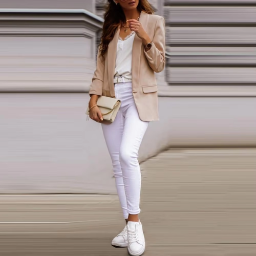 Drune | Stilvolle Damen Blazer mit Einzelknopfverschluss Ideal für Die Arbeit