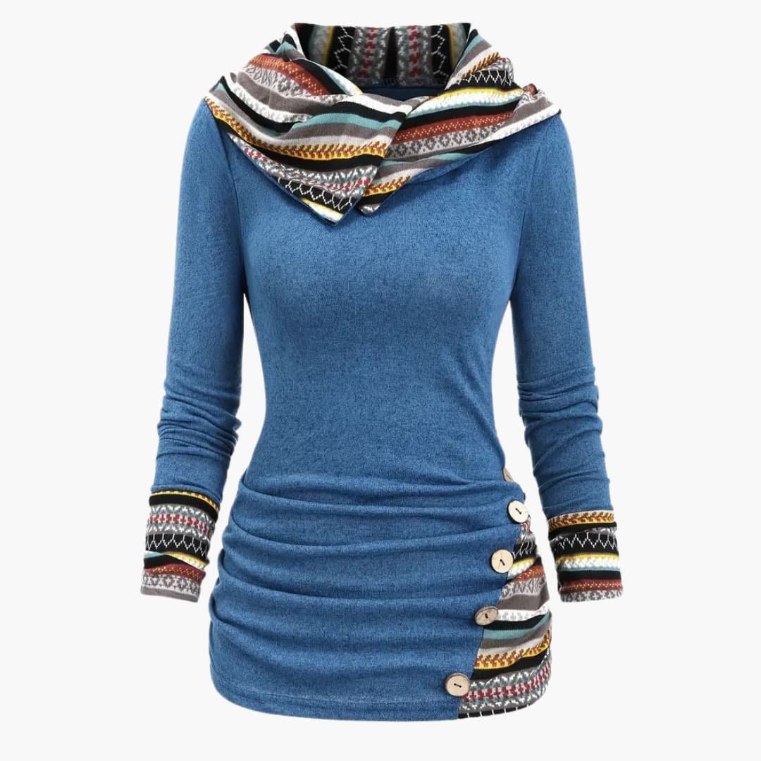 Drune | Stylischer Kapuzenpullover mit ethnischem Druck für Damen