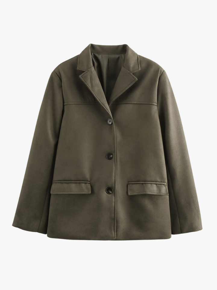 Drune | Klassischer Blazer Aus Wildlederimitat in Braun
