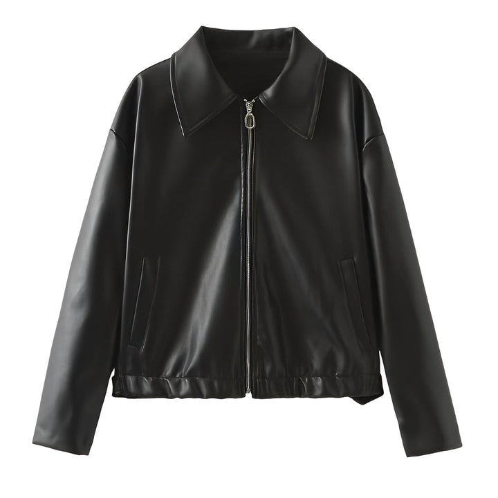 Drune | Modische Lederjacke mit Reißverschluss für Frauen