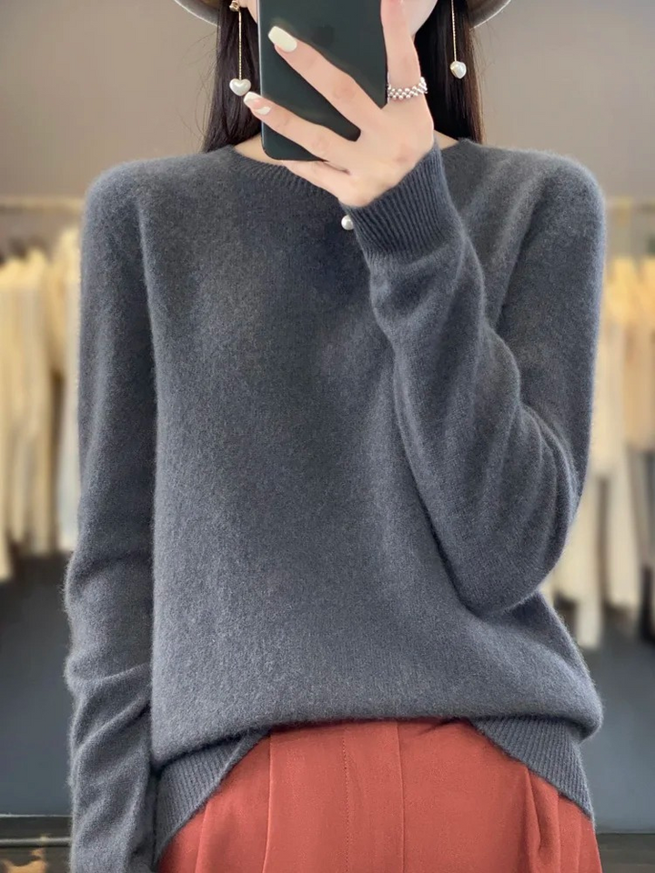 Drune | Pullover Damen Runder Ausschnitt Weicher und Eleganter Strickpullover