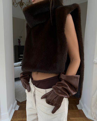 Drune | Pelz Rollkragenweste - Damen - Weich und Elegant mit Luxuriösem Aussehen