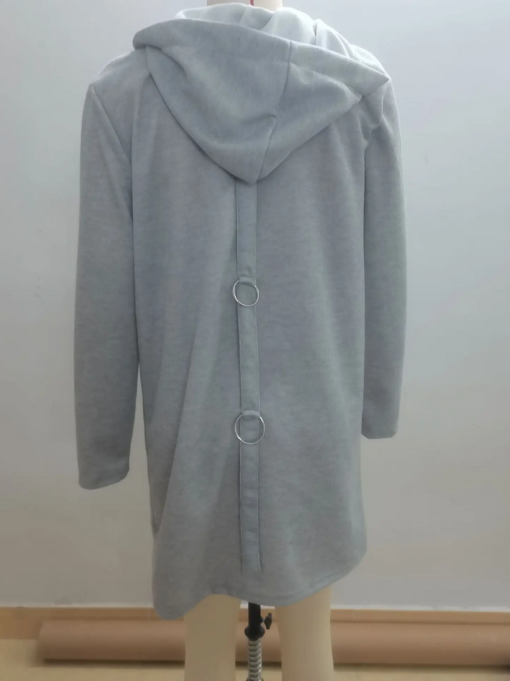 Drune | Lange Strickjacken Für Damen Eleganter Strickjacke Mit Kapuze Und Knöpfen