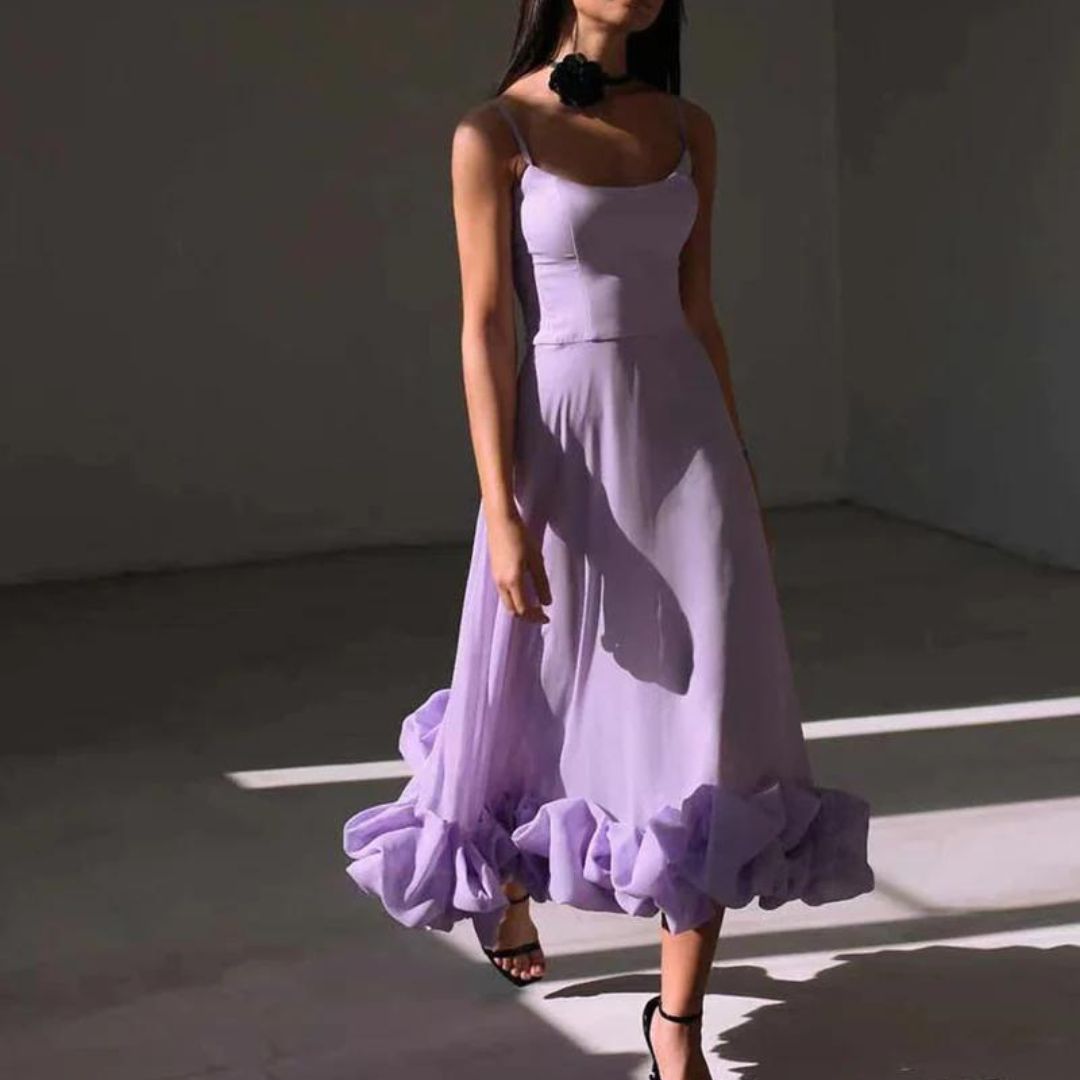 Drune | Volant-Bustier-Midikleid