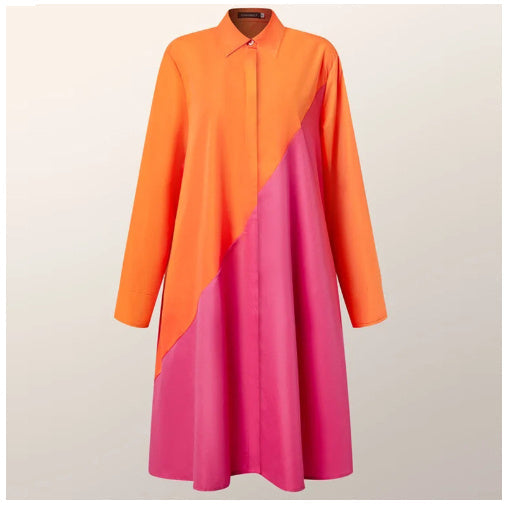 Drune | Hemdblusenkleid Mit Umlegekragen & Dreiviertelärmel