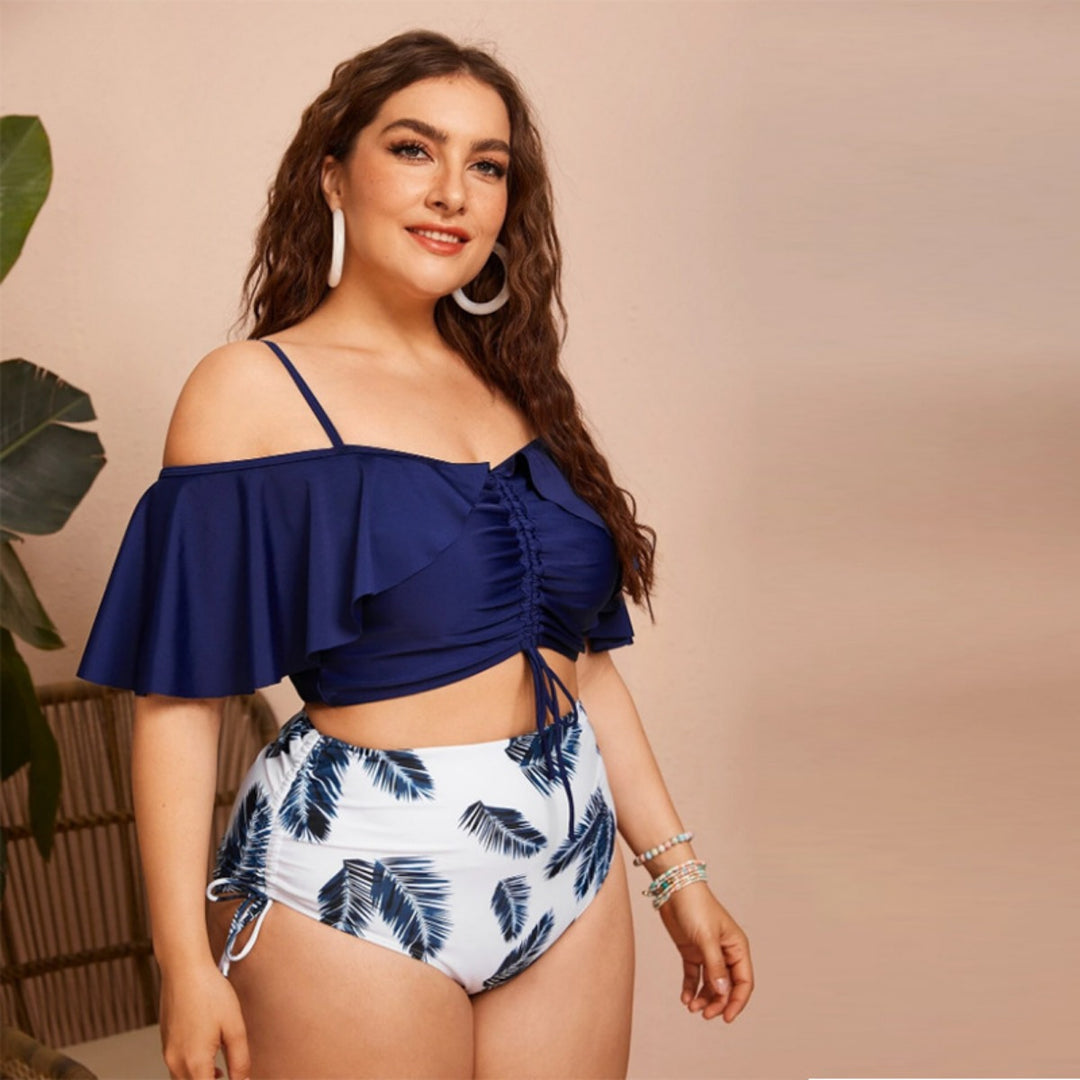 Drune | Großer geteilter Bikini mit Kordelzug und Rüschen