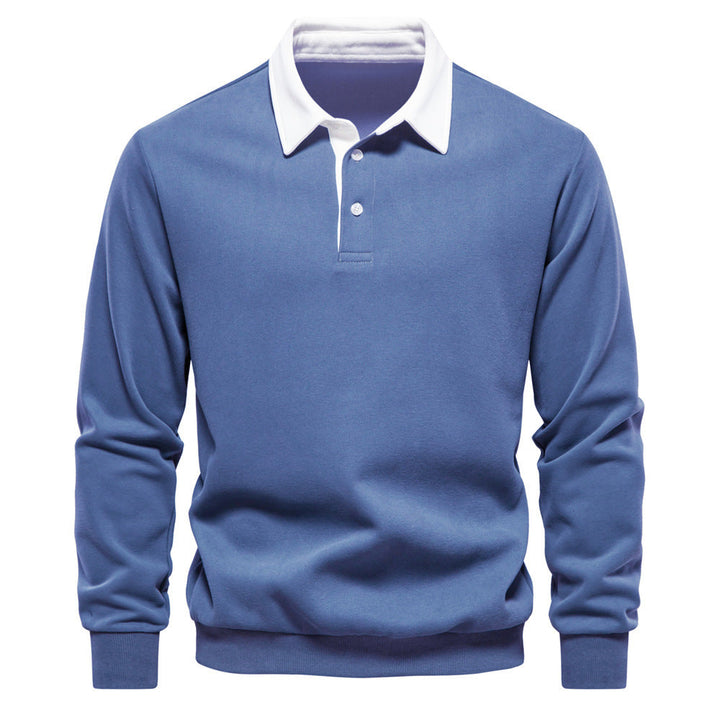 Drune | Elegantes Herren Langarm Polo Shirt Mit Klassischem Kragen