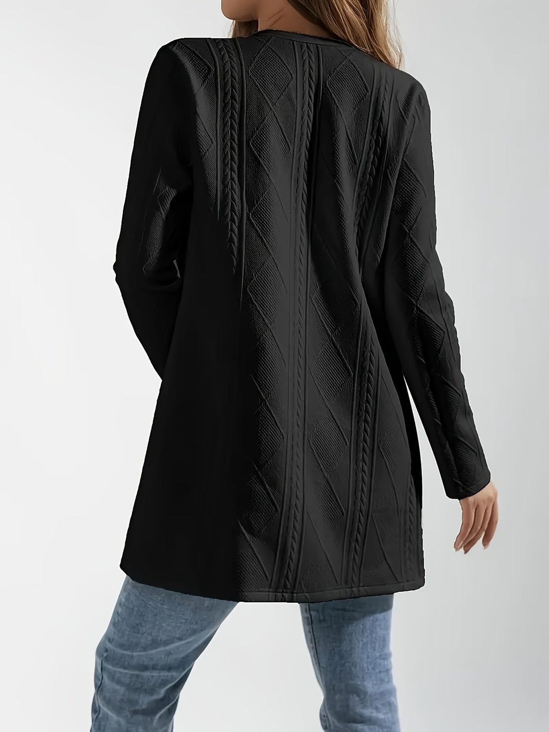 Drune | Chic weiße strukturierte offene Jacke für einen eleganten Stil