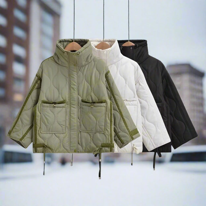 Drune | Baumwolljacke Hüftlang mit Stehkragen und Kordelzug