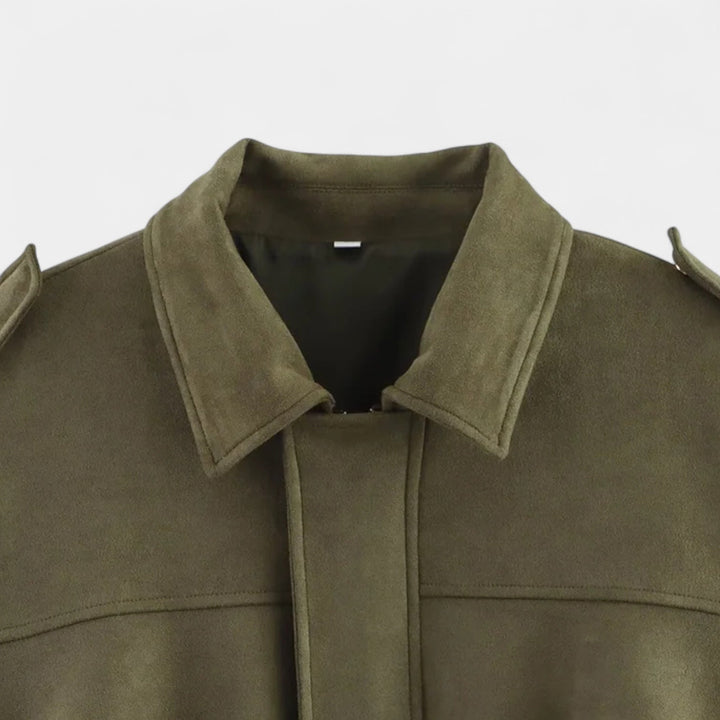 Drune | Modehaus - Damenjacke im Militärstil aus Wildlederimitat