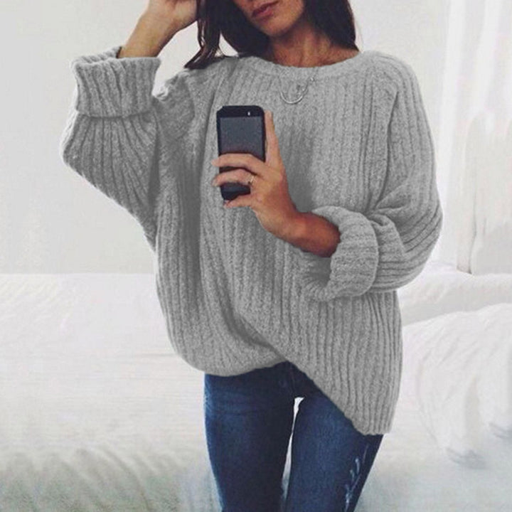 Damen Grobstrickpullover mit lockerer Passform und trendigem Rippenmuster Drune