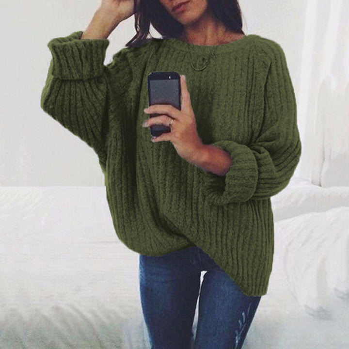 Damen Grobstrickpullover mit lockerer Passform und trendigem Rippenmuster Drune