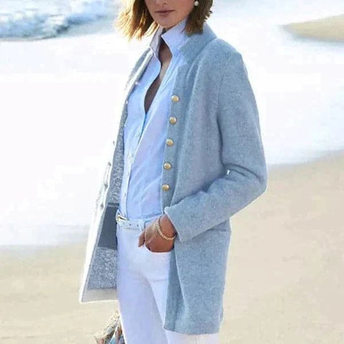Drune | Langer Strickjacke Taillierte Passform Knopfverschluss Weicher Strickstoff