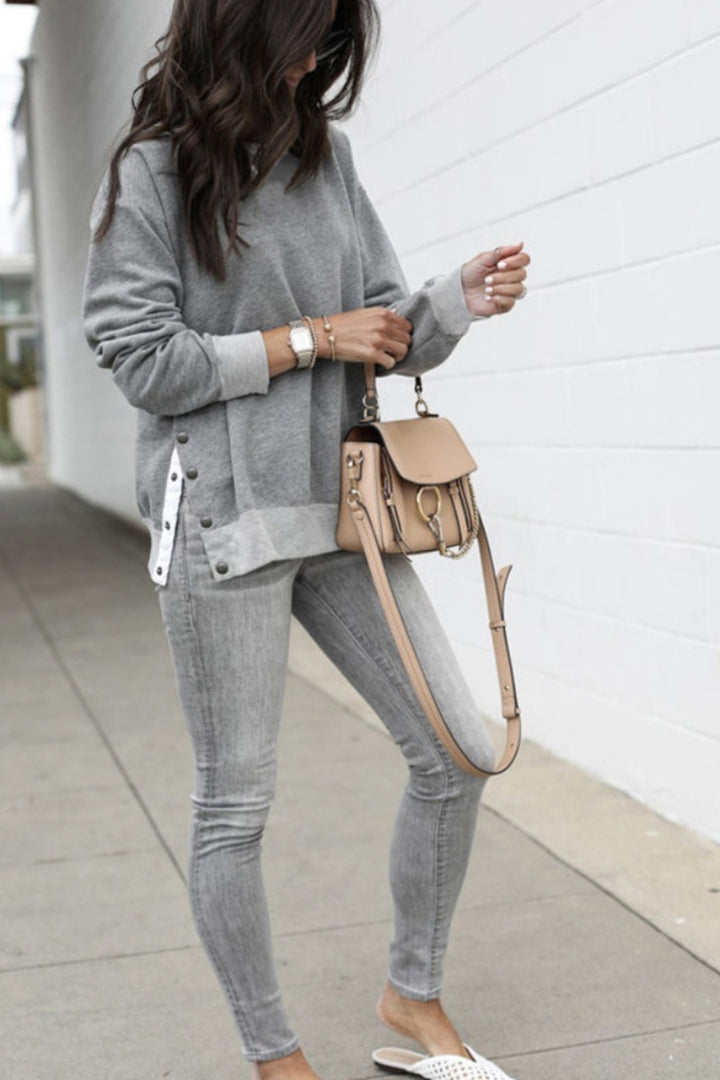 Damen Sportlicher Oversized Pullover Drune