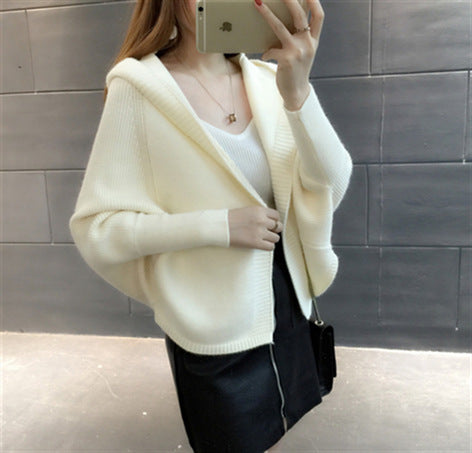 Damen Hübscher Strickcardigan mit Kapuze Drune