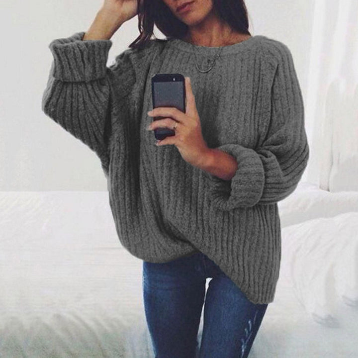 Damen Lässiger Strickpullover mit übergroßem Schnitt und strukturiertem Design Drune
