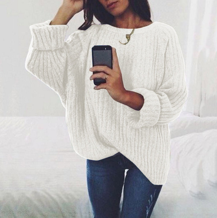 Damen Lässiger Strickpullover mit übergroßem Schnitt und strukturiertem Design Drune