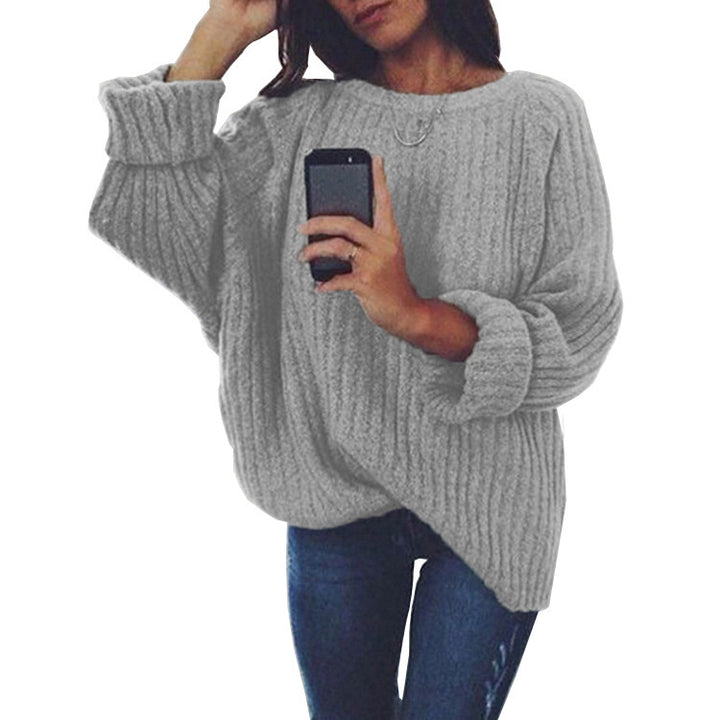 Damen Lässiger Strickpullover mit übergroßem Schnitt und strukturiertem Design Drune