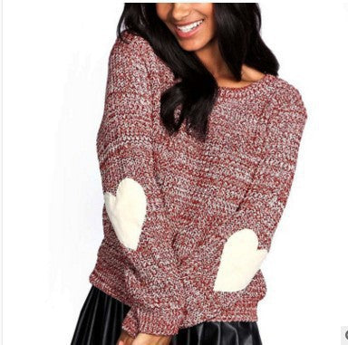 Damen Strickpullover mit Herzapplikationen und lässigem Schnitt Drune