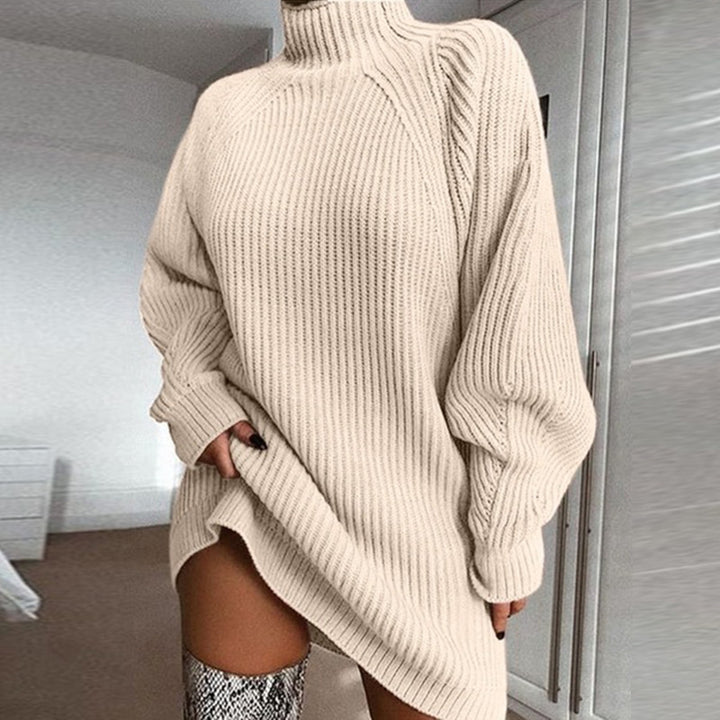 Damen Strickpullover mit hohem Kragen und lässigem Schnitt Drune
