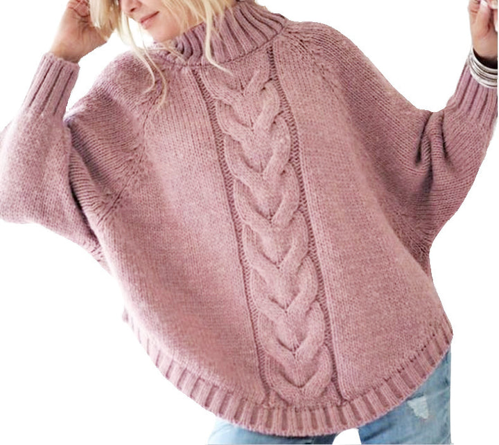 Damen Grobstrickpullover mit Kollektionsdesign und hohen Kragen Drune