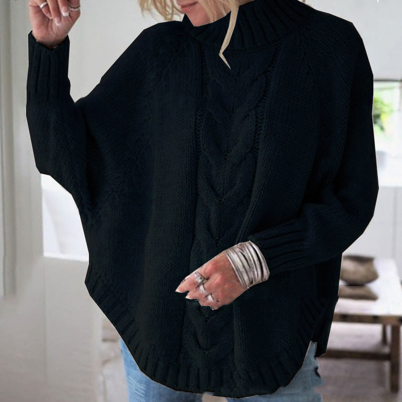 Damen Grobstrickpullover mit Kollektionsdesign und hohen Kragen Drune