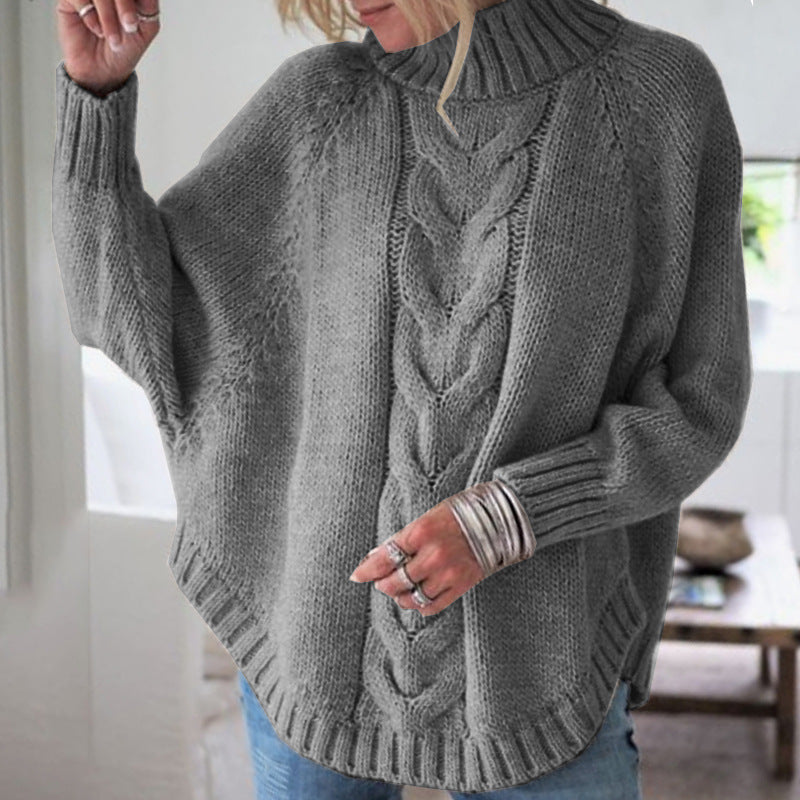 Damen Grobstrickpullover mit Kollektionsdesign und hohen Kragen Drune